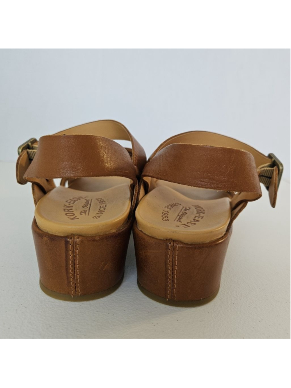Kork-Ease Myrna 2.0 Rust Brown Leather Wedge Sandals Size 10 - Picture 7 of 12